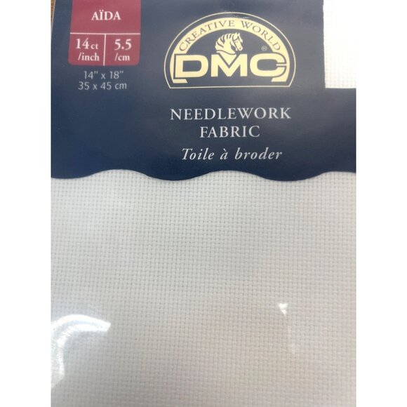 DMC 14Ct Aida Needlework Fabric 14" X 18" White Cross Stitch Cloth - Picture 2 of 2